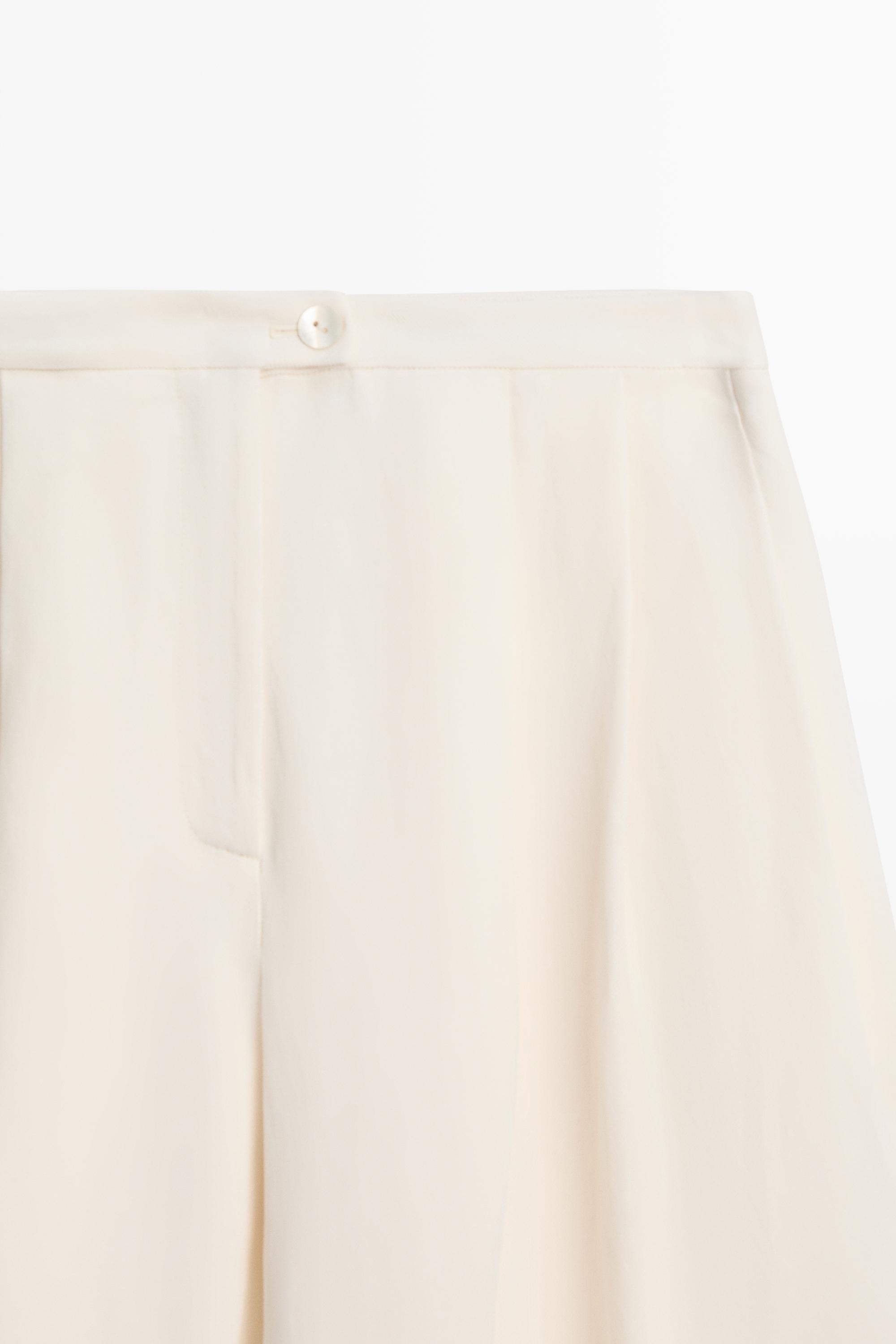 Flowing linen blend wide-leg pants